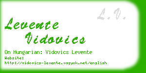 levente vidovics business card